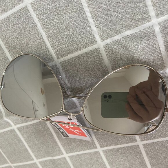 NWT Ray ban 3025 silver aviator mirror sunglasses main image 4